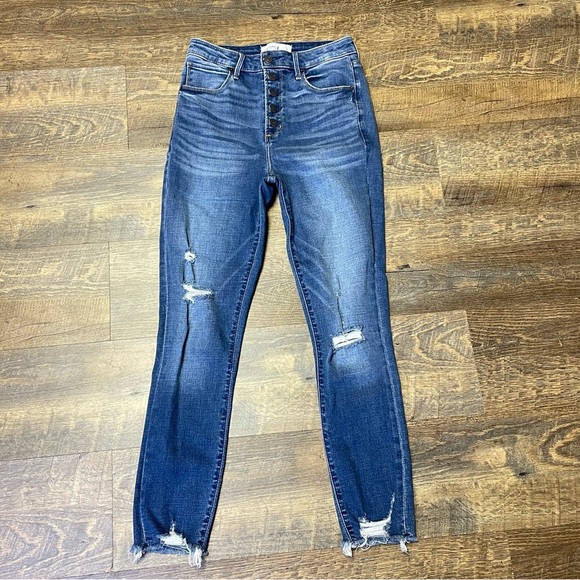 Abercrombie & Fitch High Rise Super Skinny Ankle Jeans 27/4R Curve Love Button - Picture 1 of 8